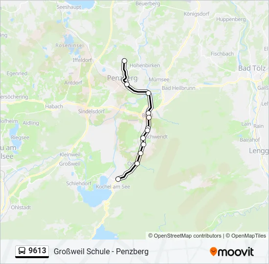 9613 Bus Line Map