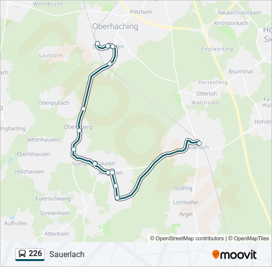 226 bus Line Map