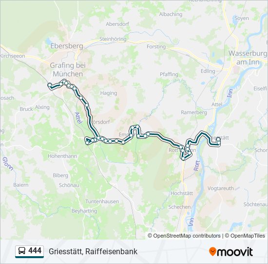 Автобус 444: карта маршрута