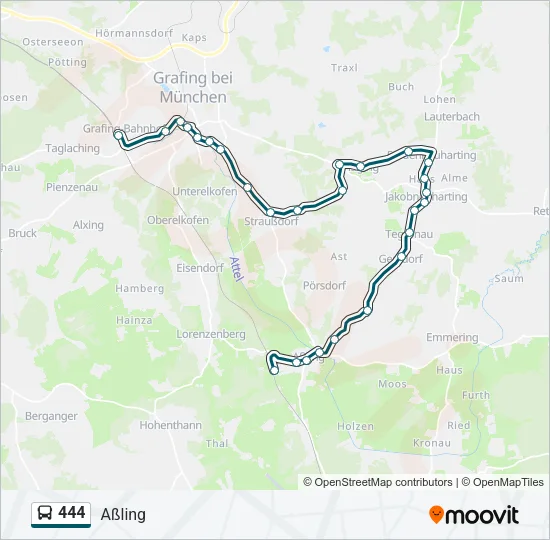444 Bus Line Map