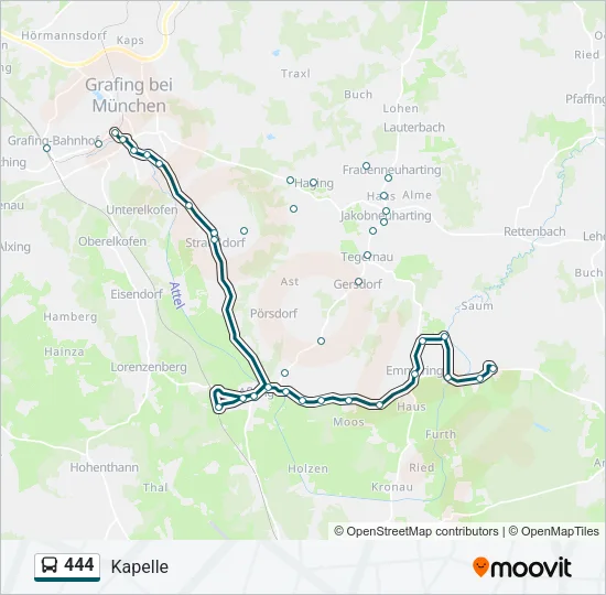 444 Bus Line Map
