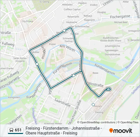 Автобус 651: карта маршрута