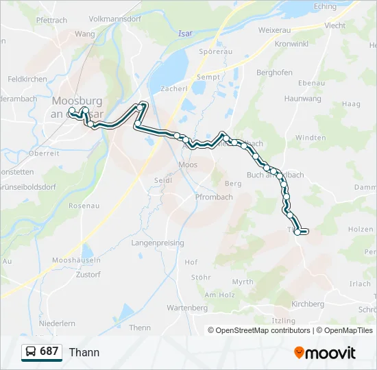 687 Bus Line Map