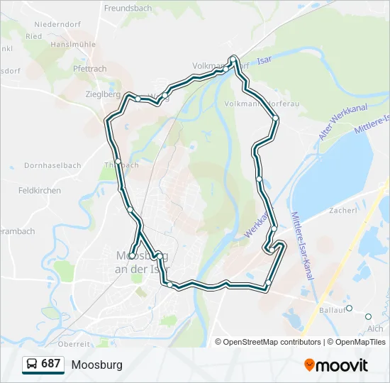 687 Bus Line Map