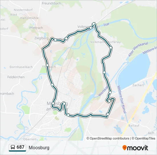 687 Bus Line Map