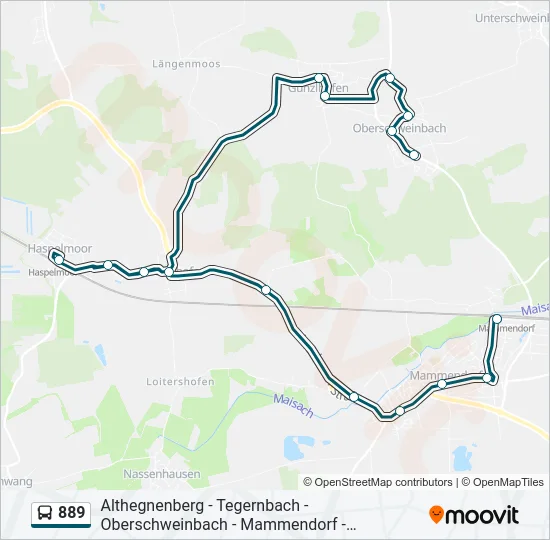 Автобус 889: карта маршрута