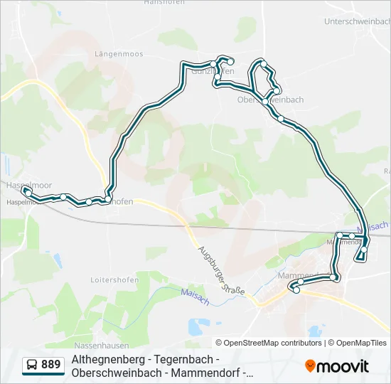 Автобус 889: карта маршрута