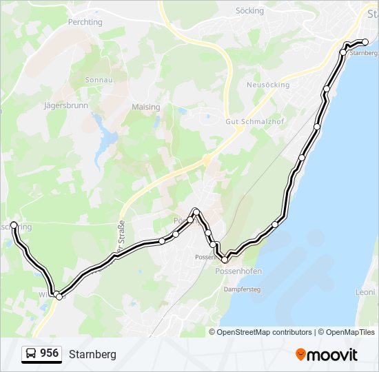 956 bus Line Map