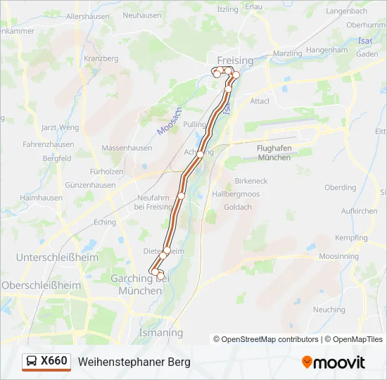 X660 Bus Line Map