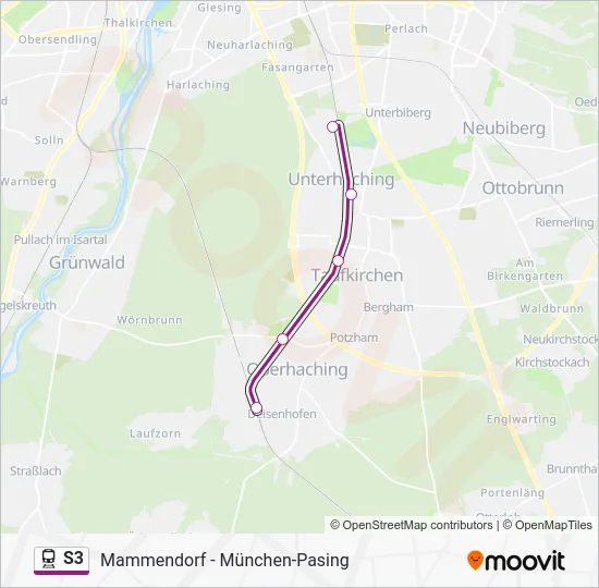 Поезд S3: карта маршрута