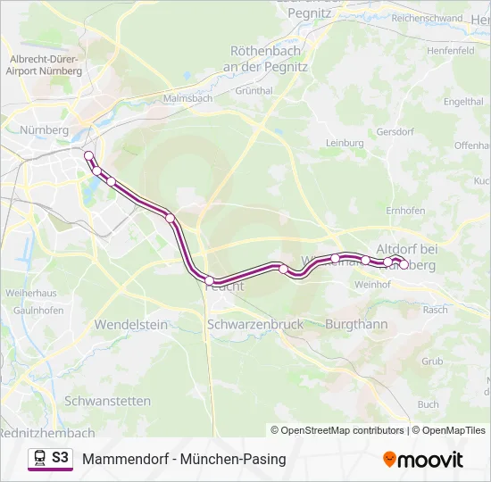 Поезд S3: карта маршрута
