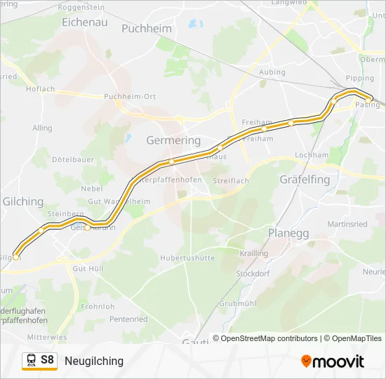  S8: карта маршрута