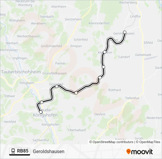  RB85: карта маршрута