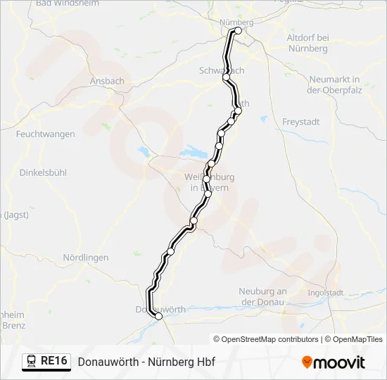  RE16: карта маршрута