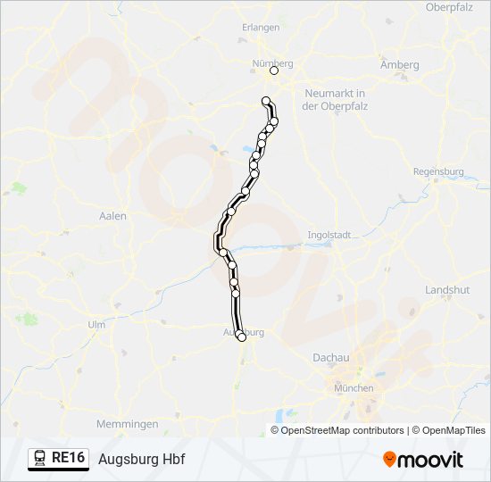 RE16 train Line Map