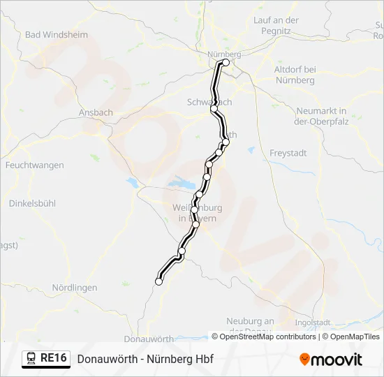  RE16: карта маршрута