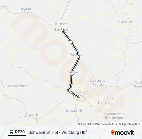 RE20 Train Line Map