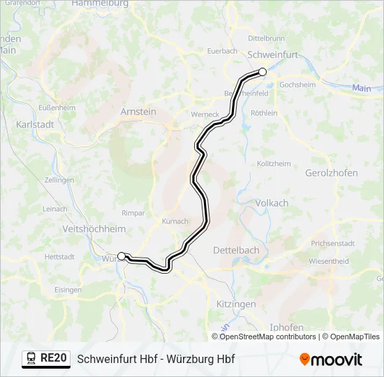 RE20 Train Line Map
