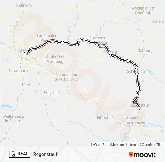  RE40: карта маршрута
