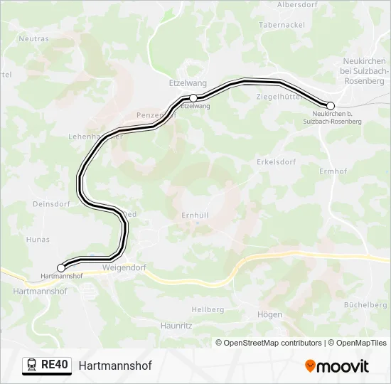  RE40: карта маршрута