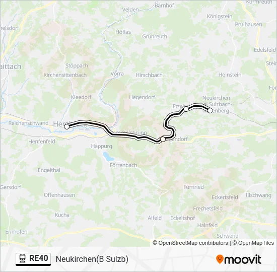  RE40: карта маршрута