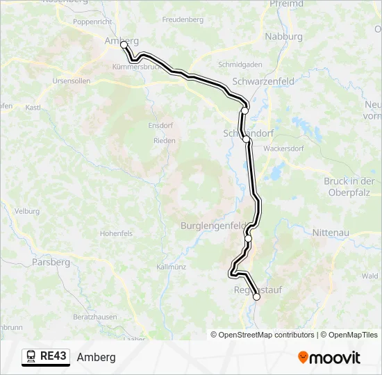  RE43: карта маршрута