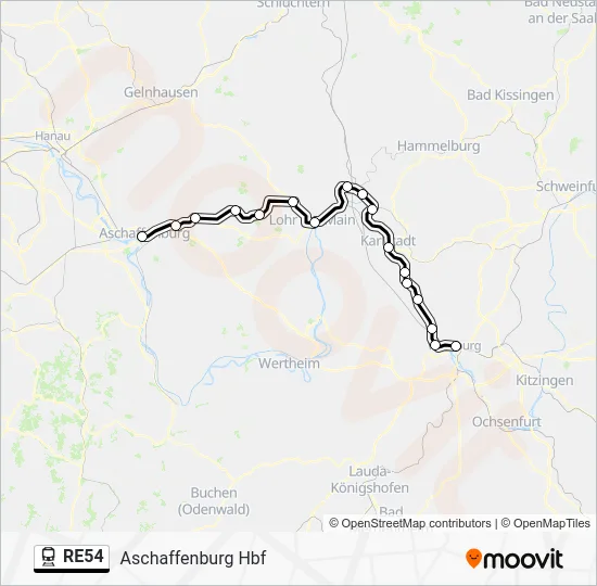  RE54: карта маршрута