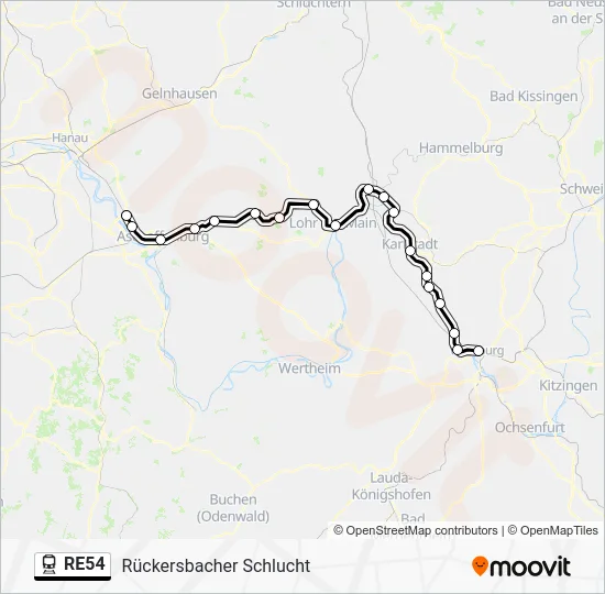  RE54: карта маршрута