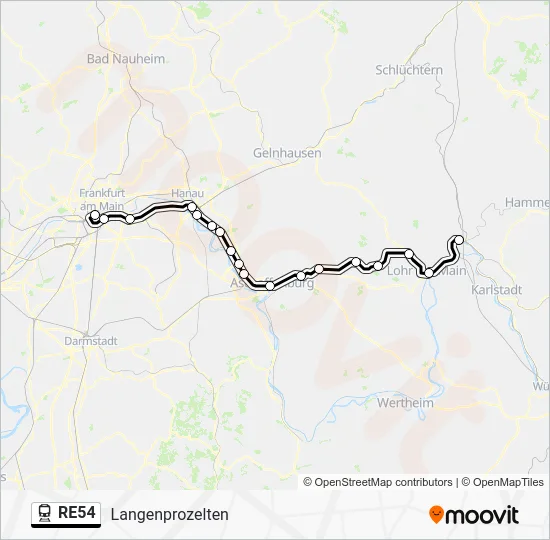  RE54: карта маршрута
