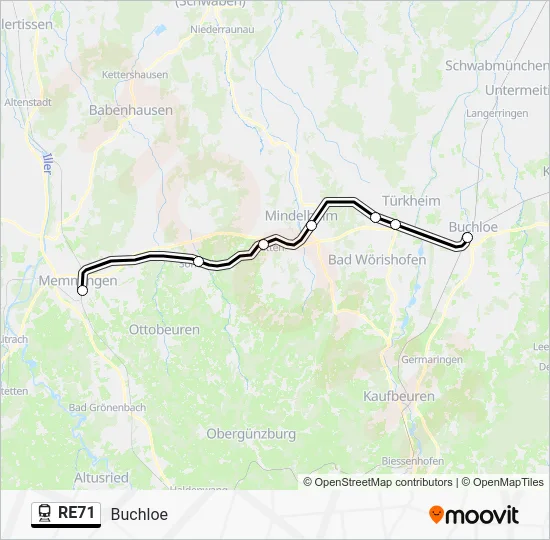  RE71: карта маршрута