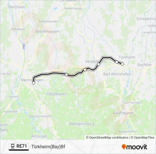  RE71: карта маршрута