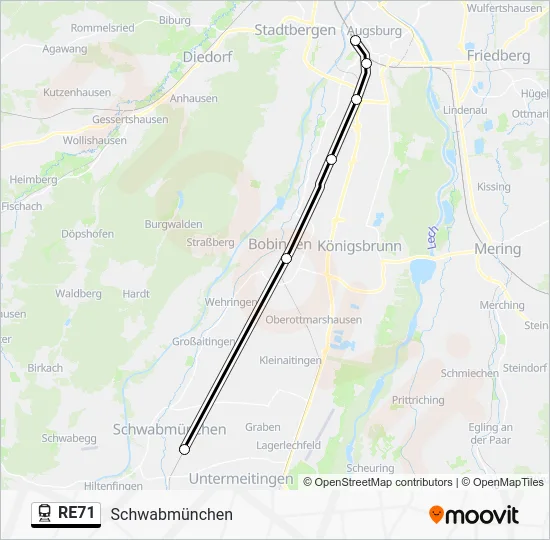  RE71: карта маршрута