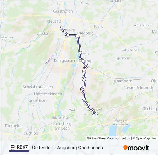 RB67 Train Line Map