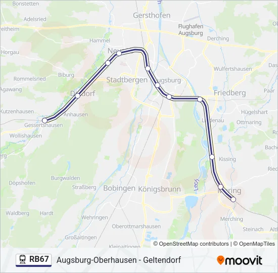 Bahnlinie RB67 Karte