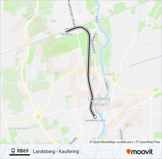 Поезд RB69: карта маршрута