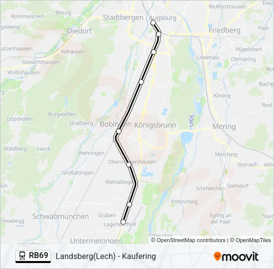 Bahnlinie RB69 Karte