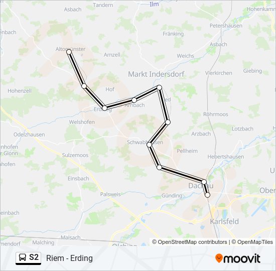 S2 bus Line Map