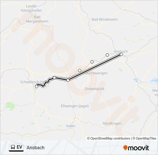 Автобус EV: карта маршрута