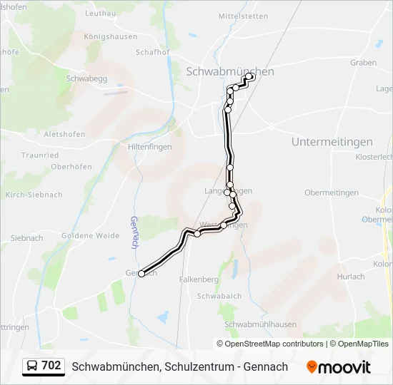 Автобус 702: карта маршрута