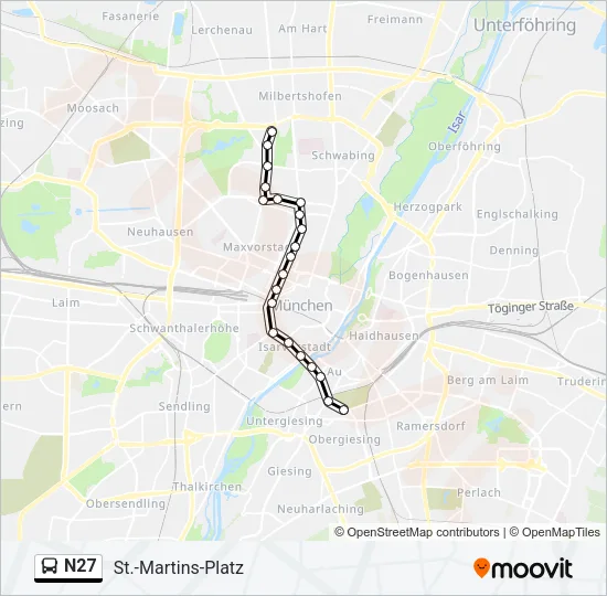  N27: карта маршрута