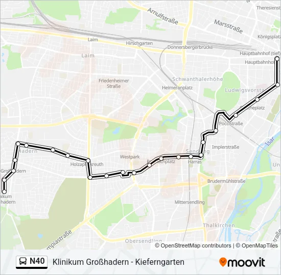  N40: карта маршрута