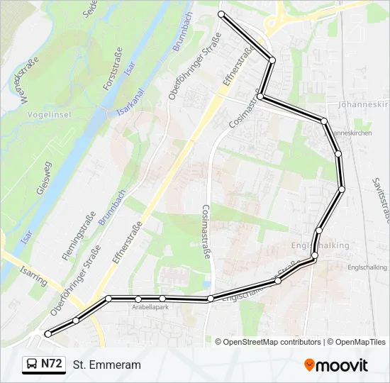 N72  Line Map