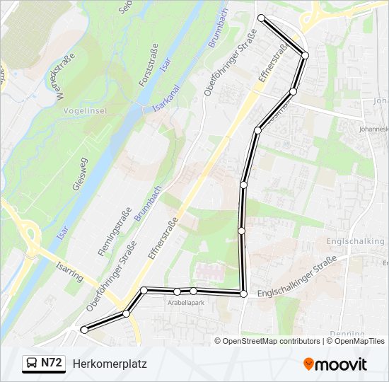  N72: карта маршрута