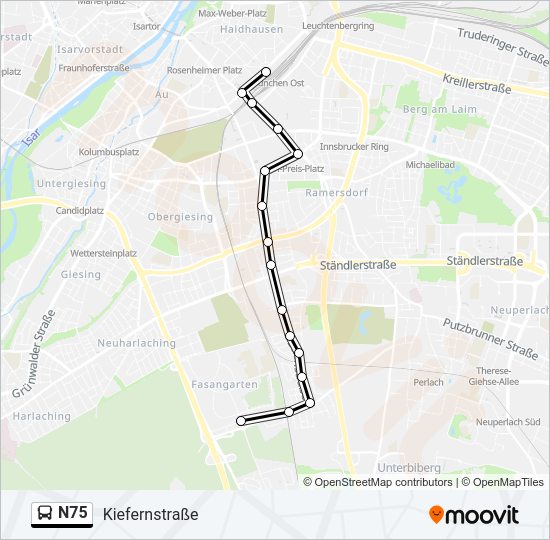  N75: карта маршрута