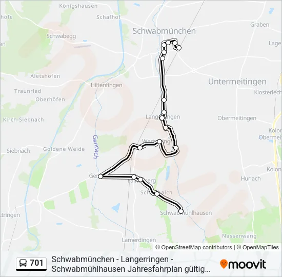 701 Bus Line Map