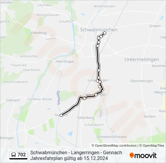 702 Bus Line Map