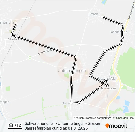 712 Bus Line Map