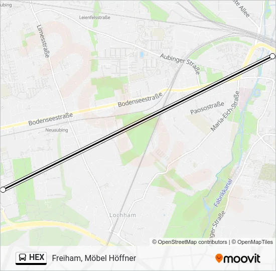 Автобус HEX: карта маршрута