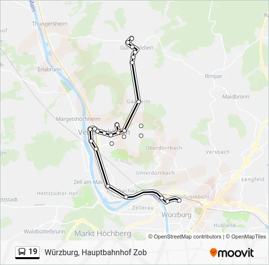 Автобус 19: карта маршрута