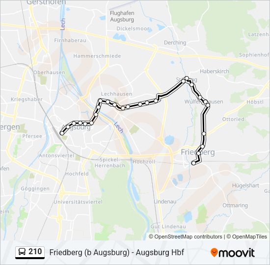 Автобус 210: карта маршрута
